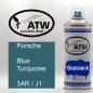 Preview: Porsche, Blue Turquoise, 3AR / J1: 400ml Sprühdose, von ATW Autoteile West.